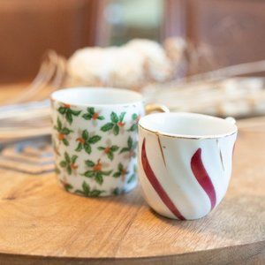 Set of 2 Vintage Miniature Coffee Cups